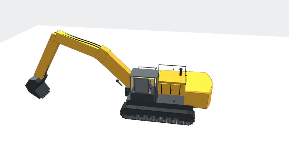 The machine with the Steady Eddie platform and control pods, from the engineering model